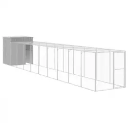 Gallinero Y Corral Acero Galvanizado Gris Claro 165x1067x181 Cm Vidaxl