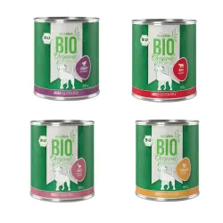 zooplus Bio sin gluten comida ecológica para perros - Pack de prueba  - 6 x 800 g: pollo, pato, vacuno y pavo