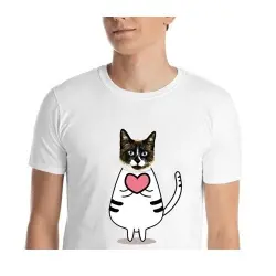 Mascochula camiseta hombre enamorao personalizada con tu mascota blanco