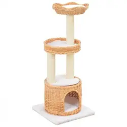 Rascador Para Gatos Con Poste De Sisal Madera Natural De Sauce Vidaxl