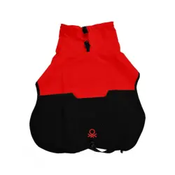 IMPERMEABLE PARA PERRO BENETTON ROJO Y NEGRO TALLA 35 cm