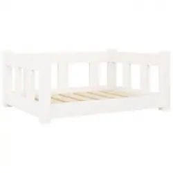 Cama Para Perros Madera Maciza De Pino Blanco 65,5x50,5x28 Cm Vidaxl