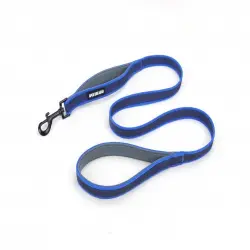 APEX DOG GEAR correa de nylon con doble asa azul para perros