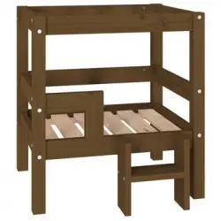 Cama Para Perros Madera Maciza Pino Marrón Miel 55,5x53,5x60 Cm Vidaxl