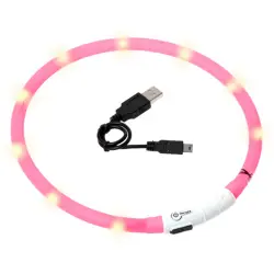 Flamingo Karlie Collar con Luz Led Rosa para perros