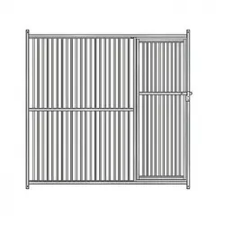 Panel Frontal Para Perrera Galvanizada Con Barras A 5 Cm