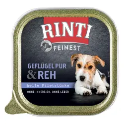 Rinti Bol Finest comida húmeda para perros 11 x 150 g - Aves de corral y venado puros