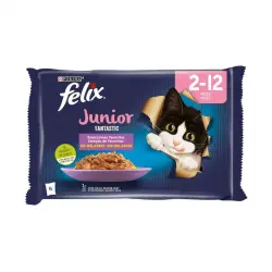 Felix Junior Fantastic Carne y Pescado en Gelatina sobre - Multipack