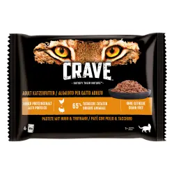 Crave 4 x 85 g en bolsitas para gatos - Pack mixto - Pollo y pavo