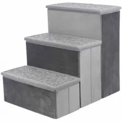 Trixie Escalera Gris | Escalera Con Espacio De Almacenamiento, 34 × 45 × 50 Cm, Gris