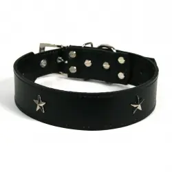 COLLAR DE PIEL NEGRO CON  ESTRELLA