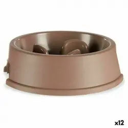 Comedero De Alimentación Lenta Para Mascotas Beige Plástico (27 X 7,5 X 27 Cm) (12 Unidades)