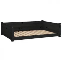 Cama Para Perros Madera Maciza De Pino Negro 95,5x65,5x28 Cm Vidaxl