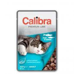 Calibra adult cat comida húmeda pouch trucha salmon, Unidades 24x100 Gr