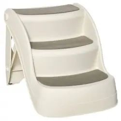 Escalera Plegable Para Perros De Pp 49x38x38 Cm-pawhut. Crema