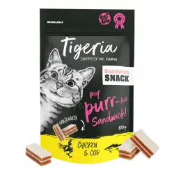 Tigeria Sandwich Snack con pollo y bacalao 100 g snacks para gatos - 100 g