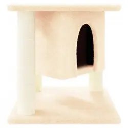 Rascador Para Gatos Con Postes De Sisal Crema 37 Cm Vidaxl