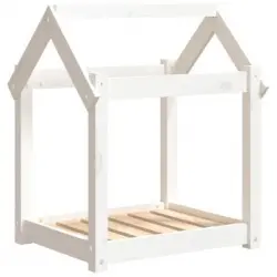 Cama Para Perros Madera Maciza De Pino Blanco 61x50x70 Cm Vidaxl