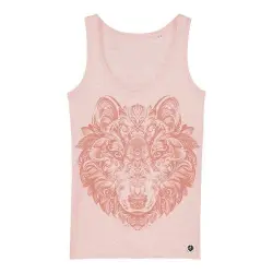 Camiseta de tirantes Ralf Nature lobo mandala rosa