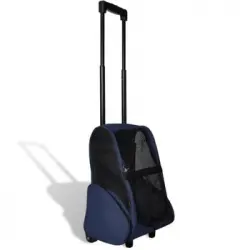 Carrito Trolley Plegable Multiusos Para Mascotas Azul Vidaxl