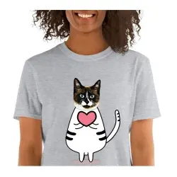 Mascochula camiseta mujer enamorao personalizada con tu mascota gris