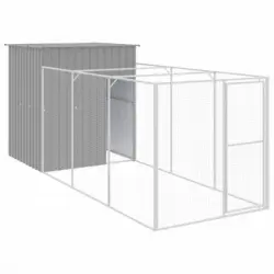 Caseta Perros Corral Acero Galvanizado Gris Claro 165x455x181cm Vidaxl