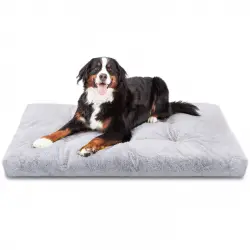 Nobleza Cama Lavable Perro Grande, Super Suave y Esponjoso Anti-Ansiedad Cama Para Perros, Cama de Perro de Felpa de Alta Calidad con Fondo Antideslizante, Gris cama perro antiestres, 122x74x10cm, XXL