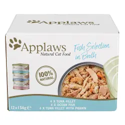 Applaws en caldo 12 x 156 g latas para gatos - Pack de prueba  - Pack mixto pescado en caldo