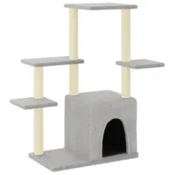 Rascador Para Gatos Con Postes De Sisal Gris Claro 97,5 Cm Vidaxl