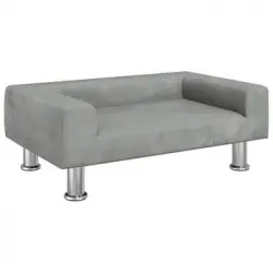 Cama Para Perros De Terciopelo Gris Claro 70x45x26,5 Cm Vidaxl