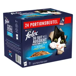 Felix Fantastic 24 x 85 g - Pack Ahorro - Atún, salmón, bacalao, abadejo