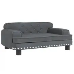 Cama Para Perros De Terciopelo Gris Oscuro 70x45x30 Cm Vidaxl