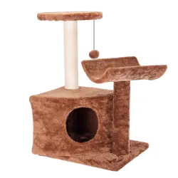 Nobleza Árbol para Gatos,rascador para gatos,con Plataformas Cuevas de Felpa Suave Postes para Rascar de Sisal Bola  Colgante,Marrón,40*33*64CM