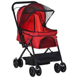 PawHut carrito plegable rojo para mascotas