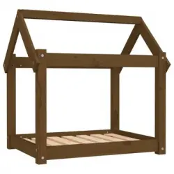 Cama Para Perros Madera Maciza Pino Marrón Miel 71x55x70 Cm Vidaxl