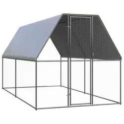 Jaula Gallinero De Exterior De Acero Galvanizado 2x4x2 M Vidaxl