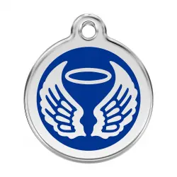 Placa identificativa Acero Inoxidable Esmalte Alas Angel Azul para perros