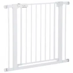 Barrera De Seguridad De Perros De Acero Abs 75-96x76 Cm-pawhut.blanco