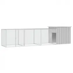 Gallinero De Acero Galvanizado Gris 400x91x100 Cm Vidaxl