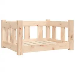 Cama Para Perros Madera Maciza De Pino 55,5x45,5x28 Cm Vidaxl