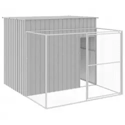 Caseta Perros Corral Acero Galvanizado Gris Claro 214x253x181cm Vidaxl