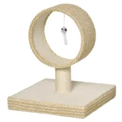 Pawhut rascador circular beige para gatos