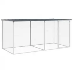 Gallinero Con Techo Acero Galvanizado Antracita 203x98x90 Cm Vidaxl