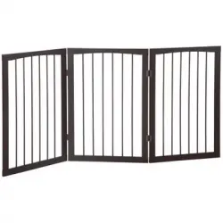 Barrera De Seguridad De Mdf 160x1,2x76 Cm - Pawhut. Café Oscuro