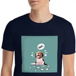 Mascochula camiseta hombre melasuda personalizada con tu mascota azul marino