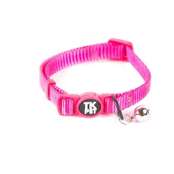 TK-Pet Classic Collar Nylon con Cascabel Rosa para gatos