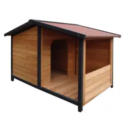 TK-Pet Rocky Caseta de Madera con Patio para perros