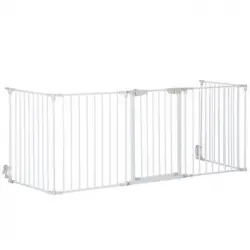 Barrera De Seguridad De Metal Plástico 300x74,5 Cm-pawhut. Blanco