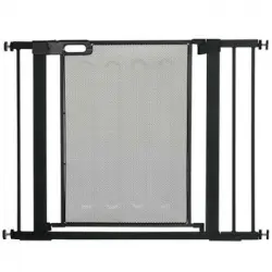 Barrera De Seguridad Para Perros Pawhut Acero Abs 103x2x76 Cm Negro