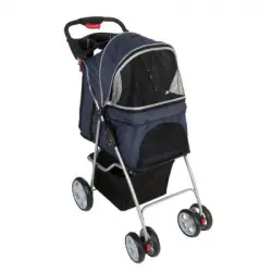 Cochecito para mascotas pequeñas Sporty Pet Stroller - Azul oscuro / gris claro